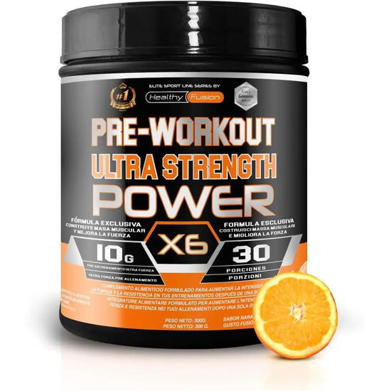 Pre-workout healthy fusion | explosive energy, strength and endurance | creatine, beta-alanine, taurine and caffeine | maximum performance and eliminates fatigue | no chemical stimulants | 300g orange flavor
