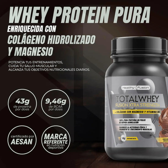 Proteína Whey 1 kg (Sabor Chocolate): ¡Fórmula X3 para un Rendimiento Integral!